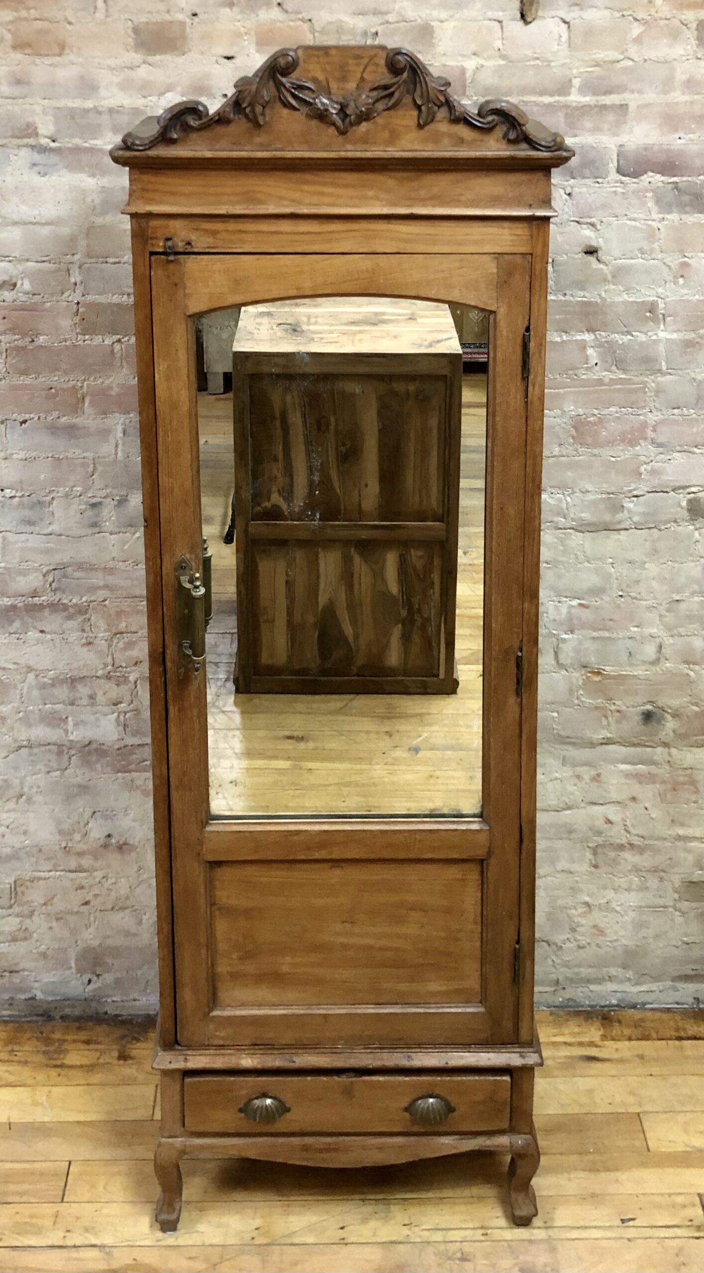CABINET – VINTAGE ORIGINAL – TEAK – MIRROR / ONE DRAWER