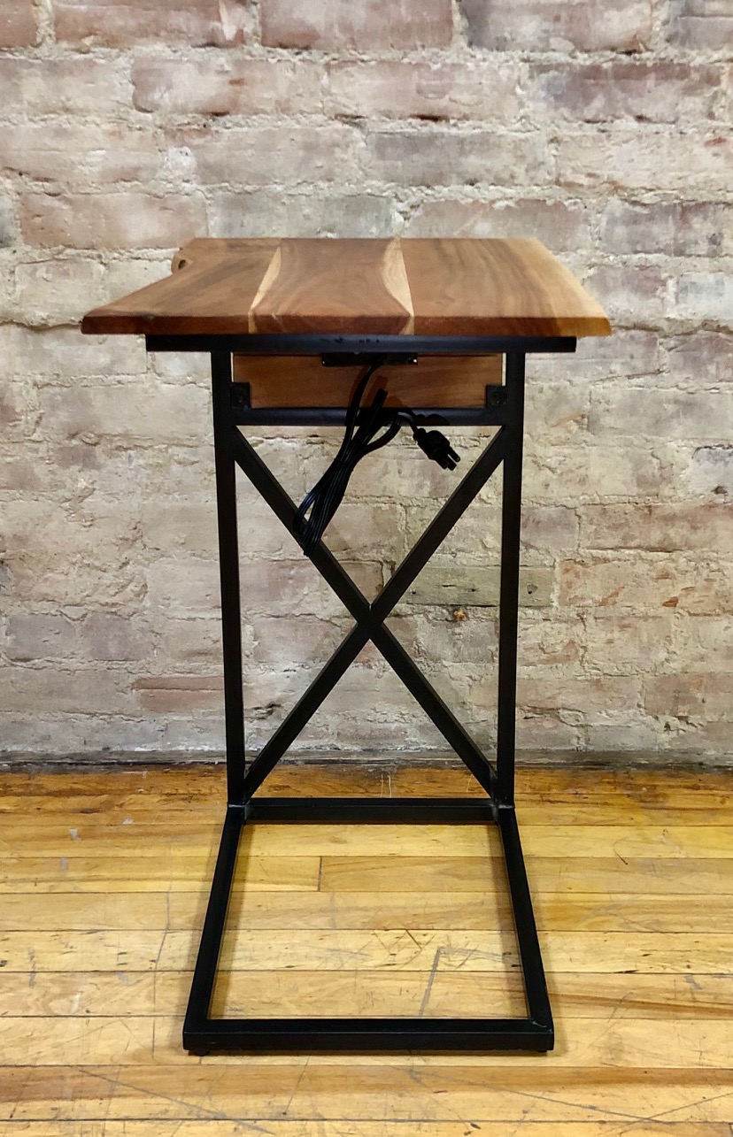 END TABLE – “C” – LIVE EDGE / ELECTRICAL CONNECTIONS