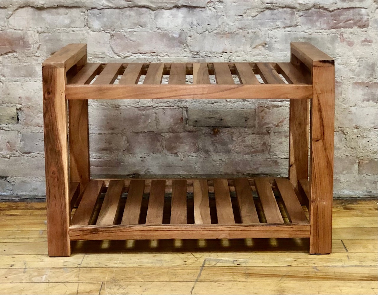 BENCH – SLATTED WITH SHELF