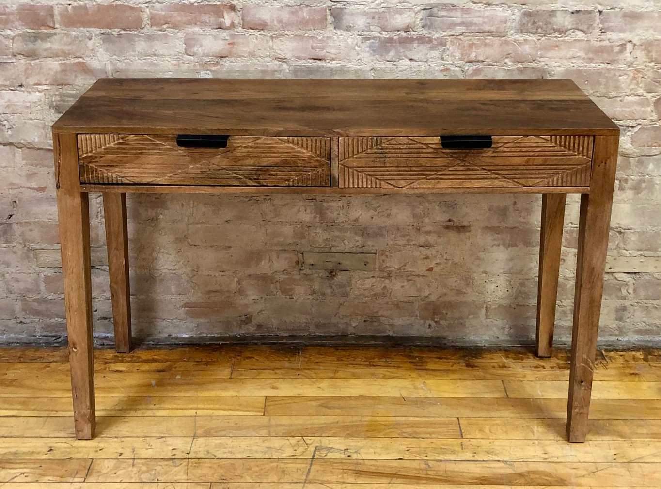 CONSOLE / DESK – TWO DIAMOND TEXTURED DRAWERS