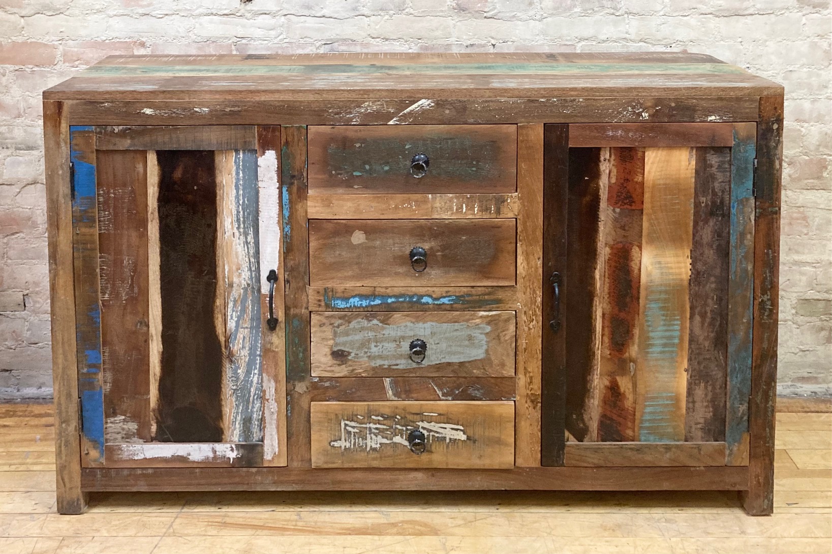 SIDEBOARD – RECYCLED WOOD – FOUR DRAWERS / TWO DOORS
