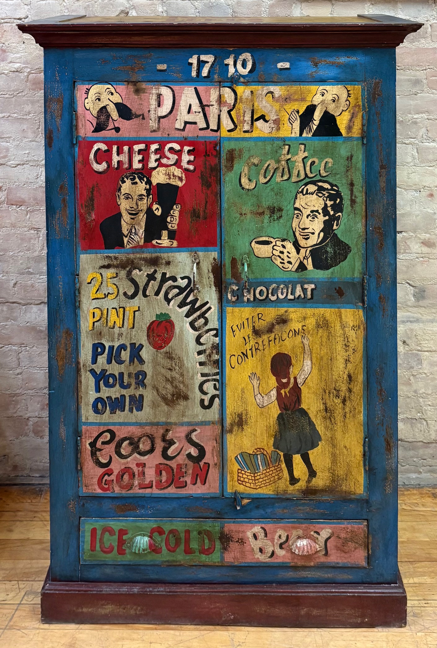 CABINET – VINTAGE ORIGINAL / HAND PAINTED