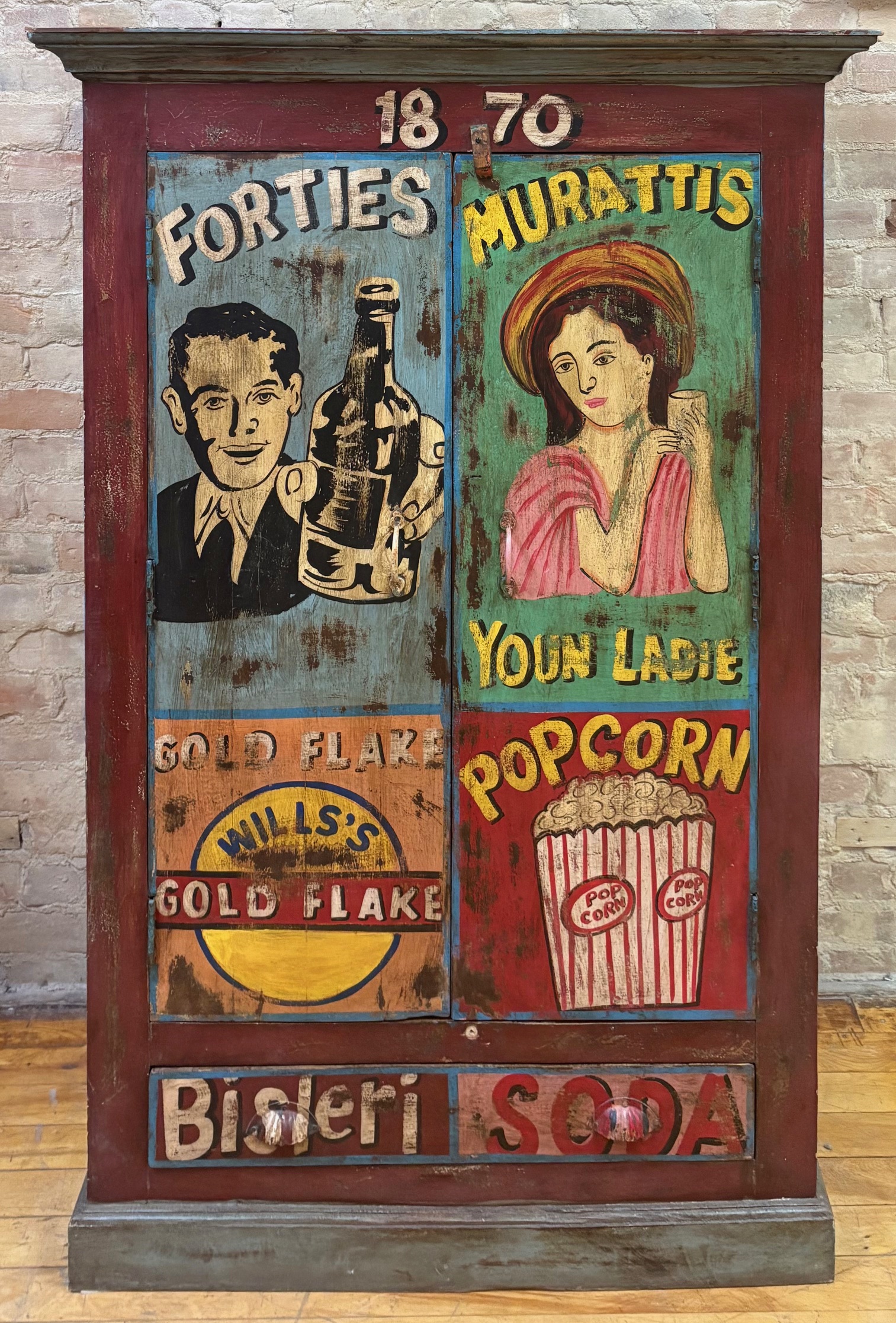 CABINET – VINTAGE ORIGINAL / HAND PAINTED