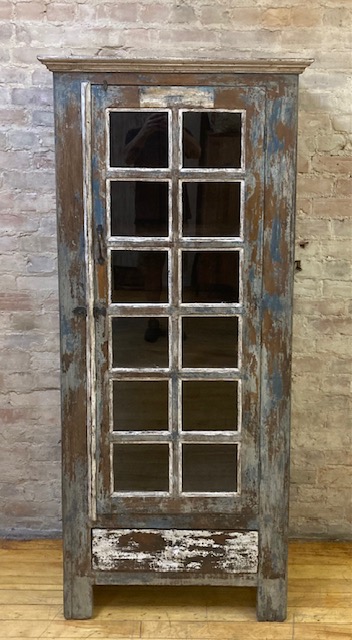 CABINET – VINTAGE – MULTI GLASS PANES-  SINGLE DOOR