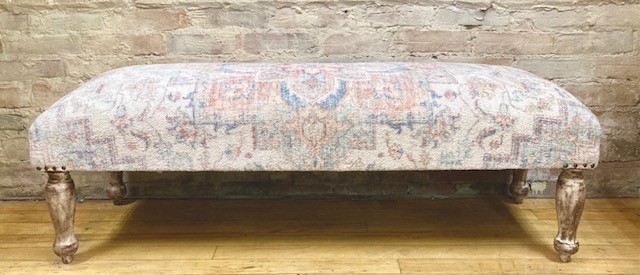 BENCH – WOODEN FRAME – PRINTED UPOLHSTERY