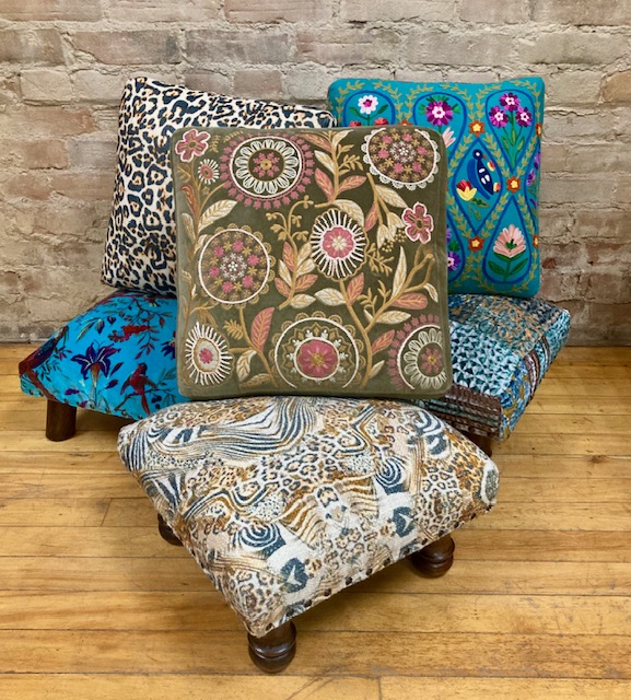 STOOL – SQUARE UPHOLSTERED – VARIOUS PATTERNS