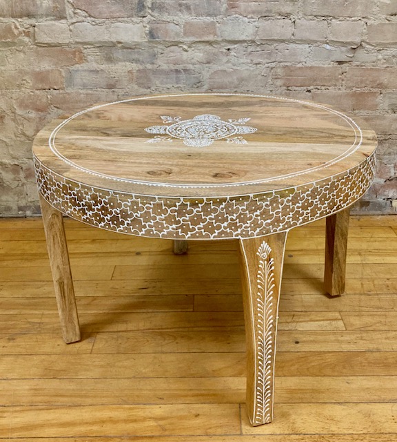 COFFEE TABLE – ROUND – HAND PAINTED PATTERN