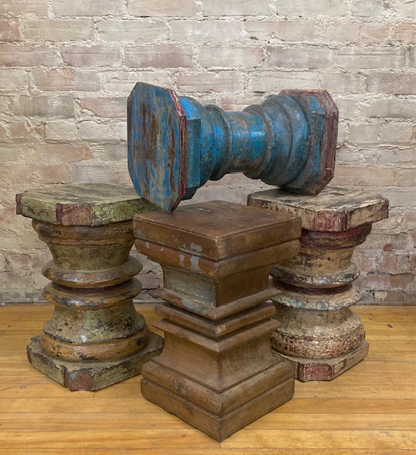 STOOL – END TABLES – VINTAGE ORIGINAL PILLAR BASES