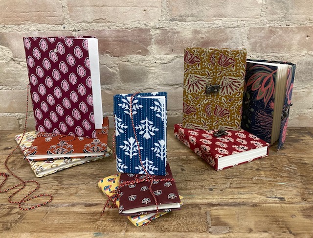 NOTE BOOKS – FABRIC COVER – HAND MADE PAPER
