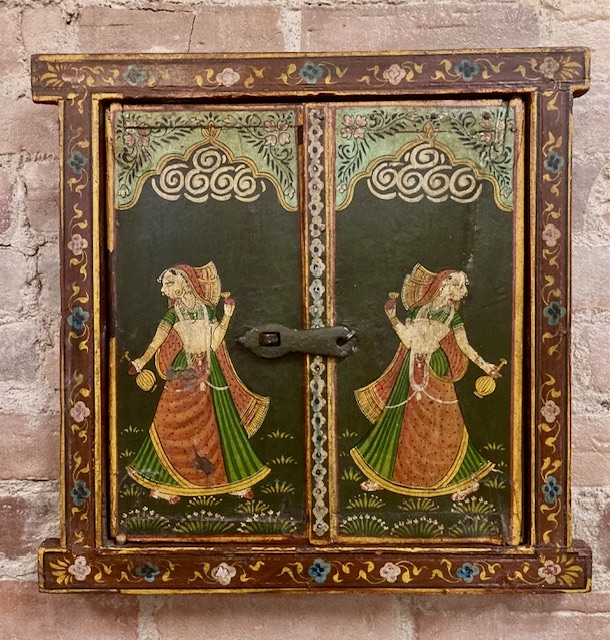 MIRROR – HAND PAINTED – WINDOW FRAME WITH INSIDE MIRROR